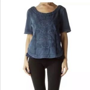 Saturday Sunday Anthropologie ❤️embellished top S